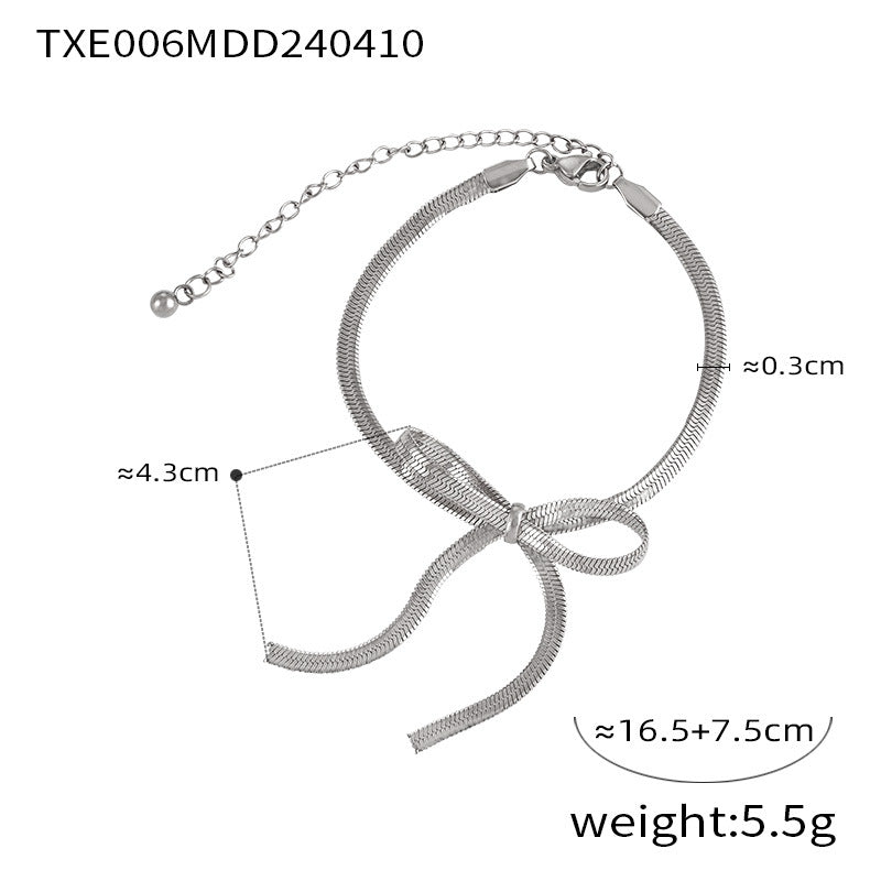 Korean Style Simple Sweet Personality Bow Geometric Chain Like Flat Pendants