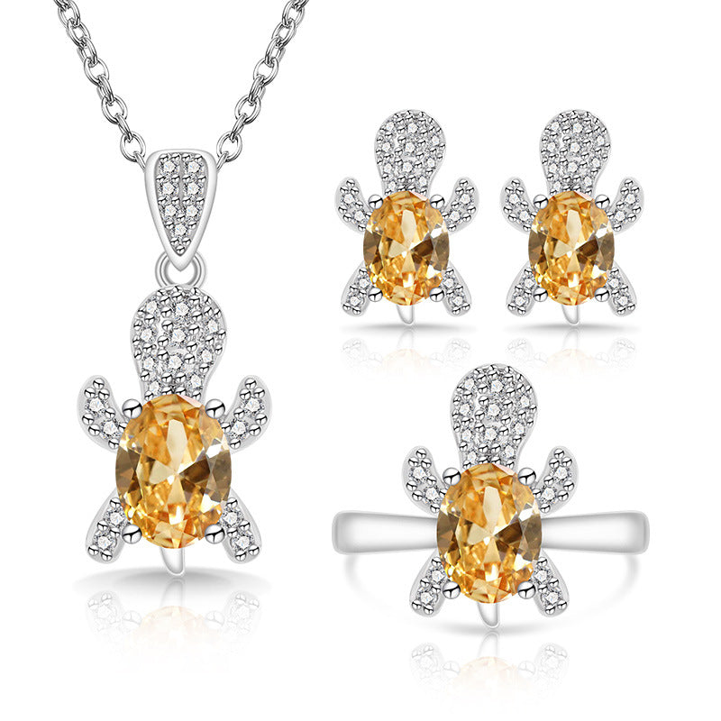 Live Broadcast Fashion Turtle Colored Gems Necklaces