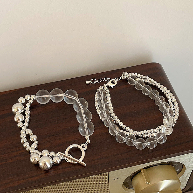 Women's Beaded Splicing Metal Ball Unique Design Sense Personalized Bracelets