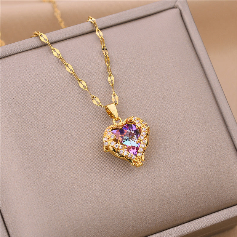 Women's Sun Cross Stainless Steel Fashion Personality Design Necklace