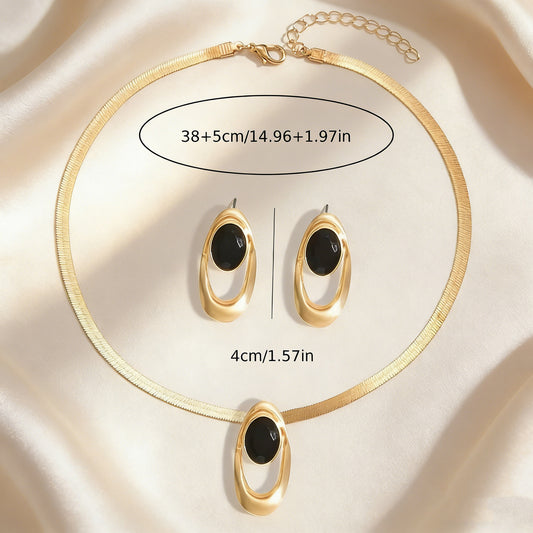 Fashion Simple Elegant Retro Oval Suit Style For Necklaces