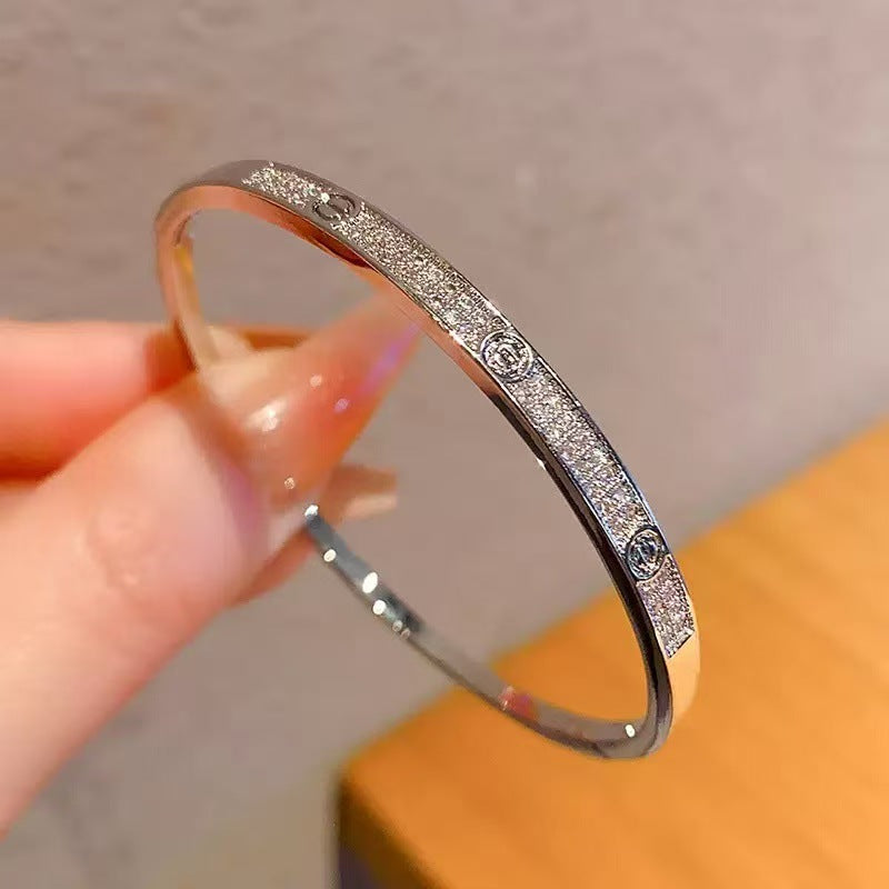 Women's Three-row Drill Starry Open-ended High Sense Affordable Luxury Bracelets
