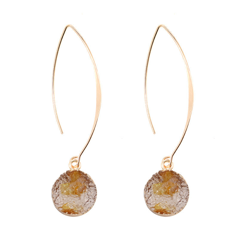 Women's Vintage Geometric Round Vug Long Copper Ear Hook Earrings