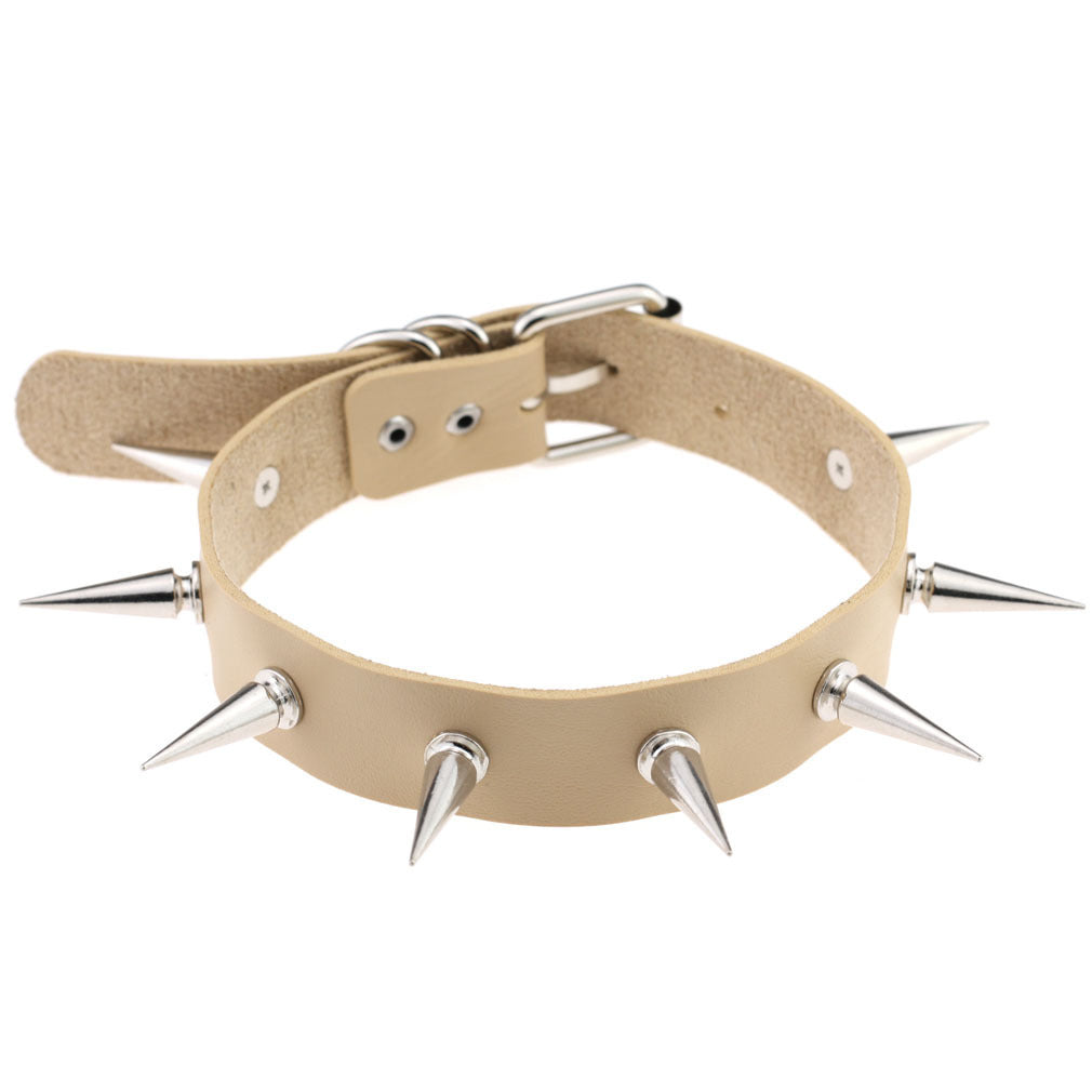 Nightclub Leather Creative Rivet Pointed Nail Collar