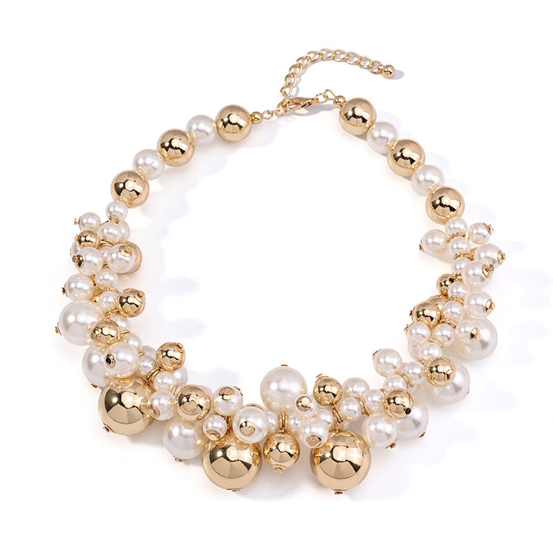 Women's Minority Sier High-grade Temperament Pearl Ball Necklaces