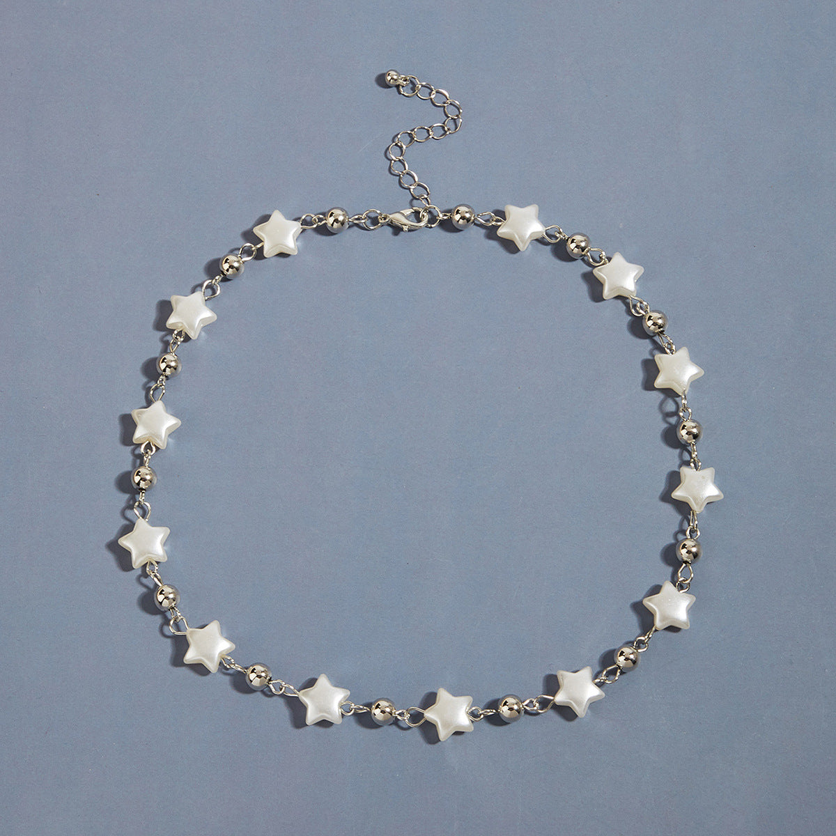 Natural Pearl Stitching Stars Single-layer Five-pointed Necklace
