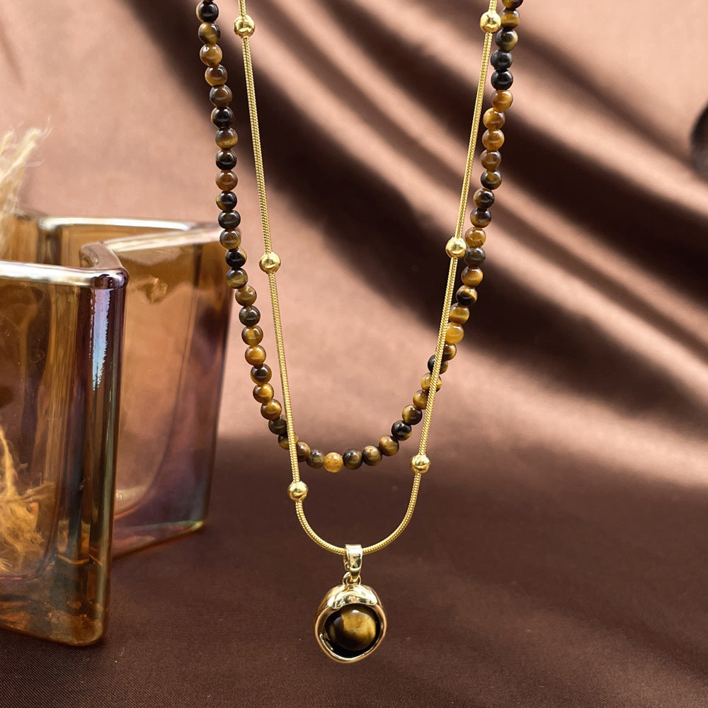 Retro Atmosphere Trend Color Chocolate Brown Necklaces