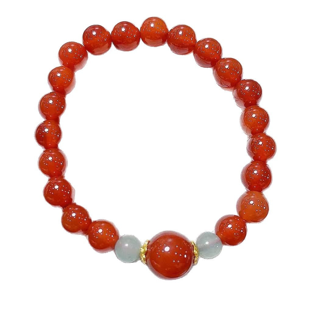 Women's & Men's Red Agate Single Circle Simple Fashion Exquisite Bracelet