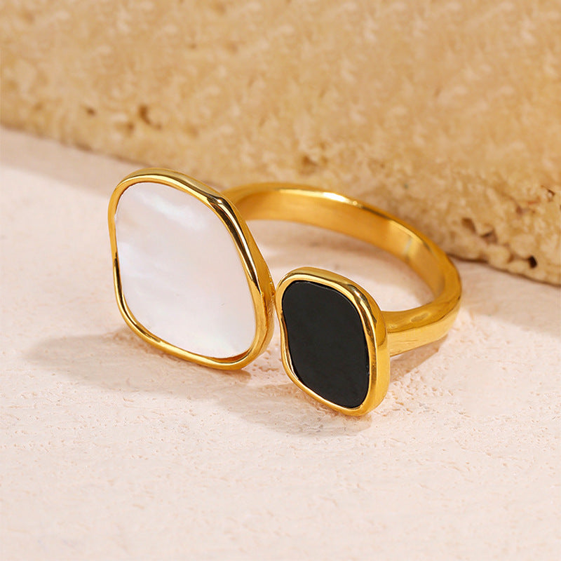 French Shell Geometric Open Index Finger Temperament Entry Ring