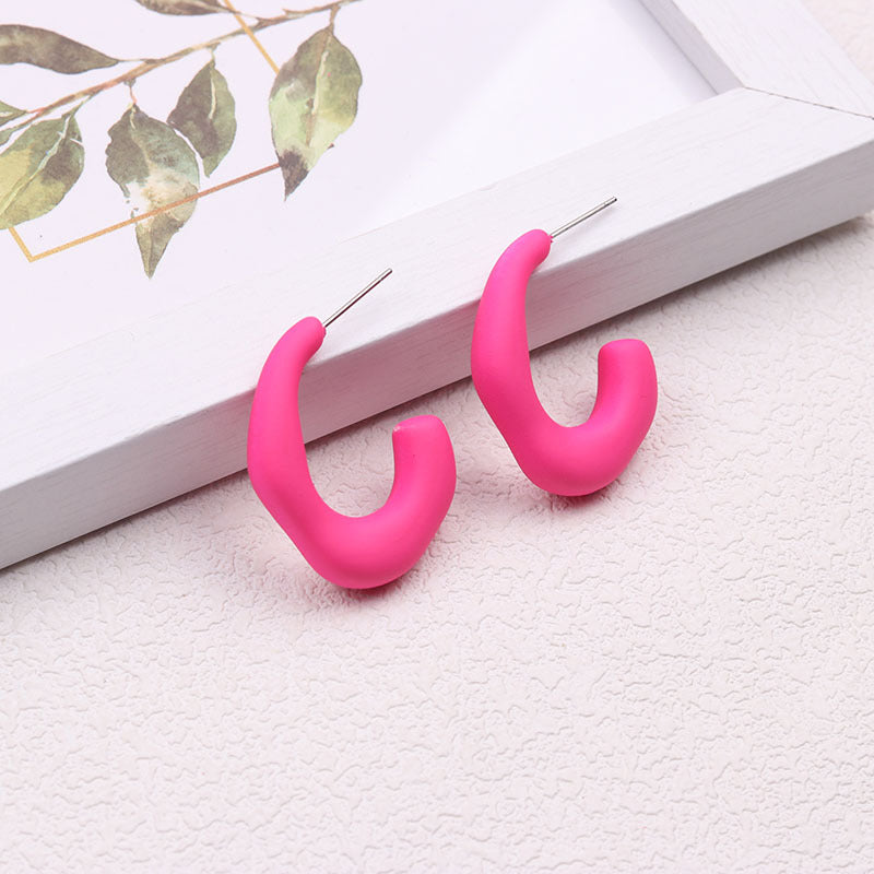 Crescent Circle Design Shaped High-grade Ear Earrings