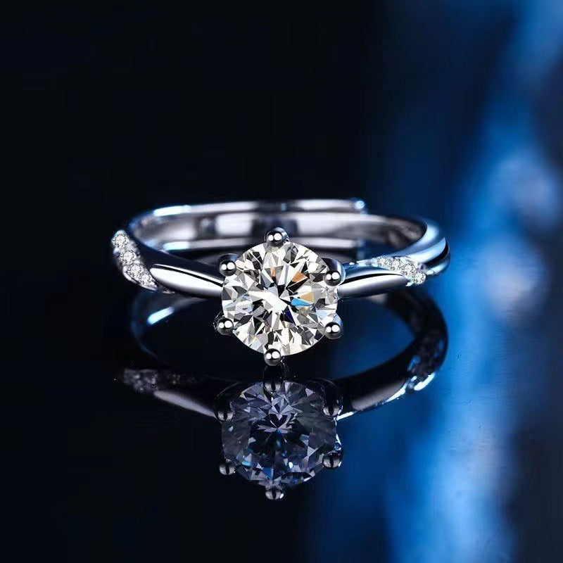 Broadcast Fashion Luxury Female Eight Hearts Arrows Ring