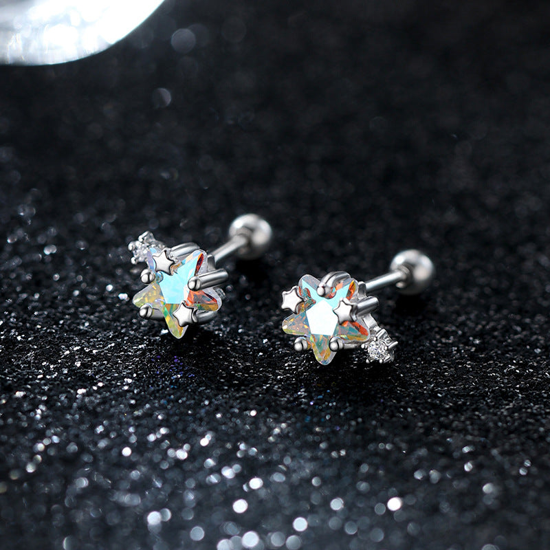 Style Screw Tightening Buckle Mini Star Hot Earrings