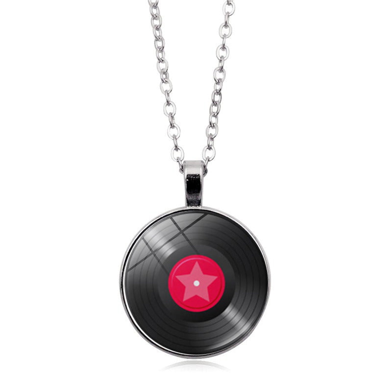 Women's Gramophone Record Pattern Time Stone Fashion Accessories Necklaces