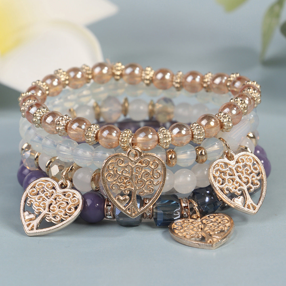 Bohemian Style Crystal Love Tree Of Life Creative Bracelet