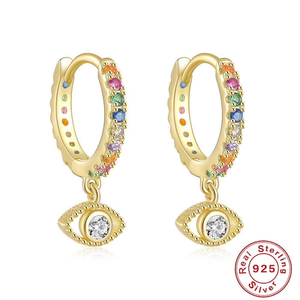 Women's Sier Classic Devil's Eye Personalized Ear Earrings