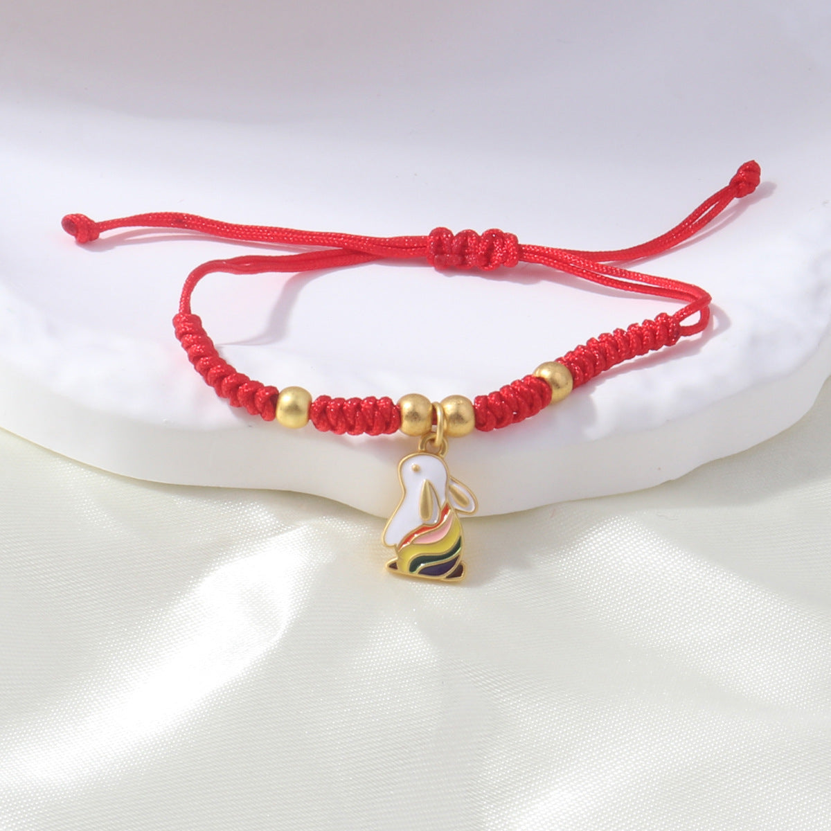 Braided Red Rope Auspicious Language Butterfly Fortune Cat Safe Joy Bracelets