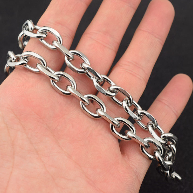 Women's & Men's Hair Minimalist Single Chain Clavicle Stainless Necklaces