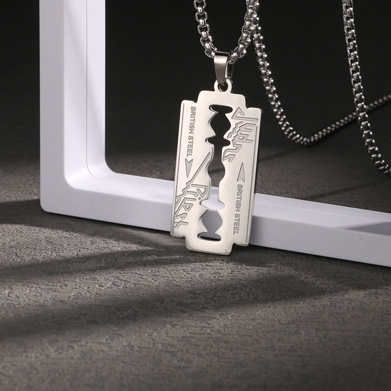 Men's British Rock Band Blade Trendy Shaver Necklace
