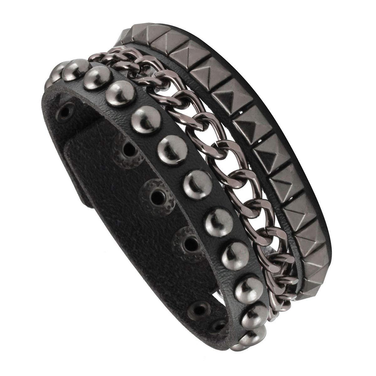 Men's Punk Chain Wrist Hip Hop Rivet Bracelet
