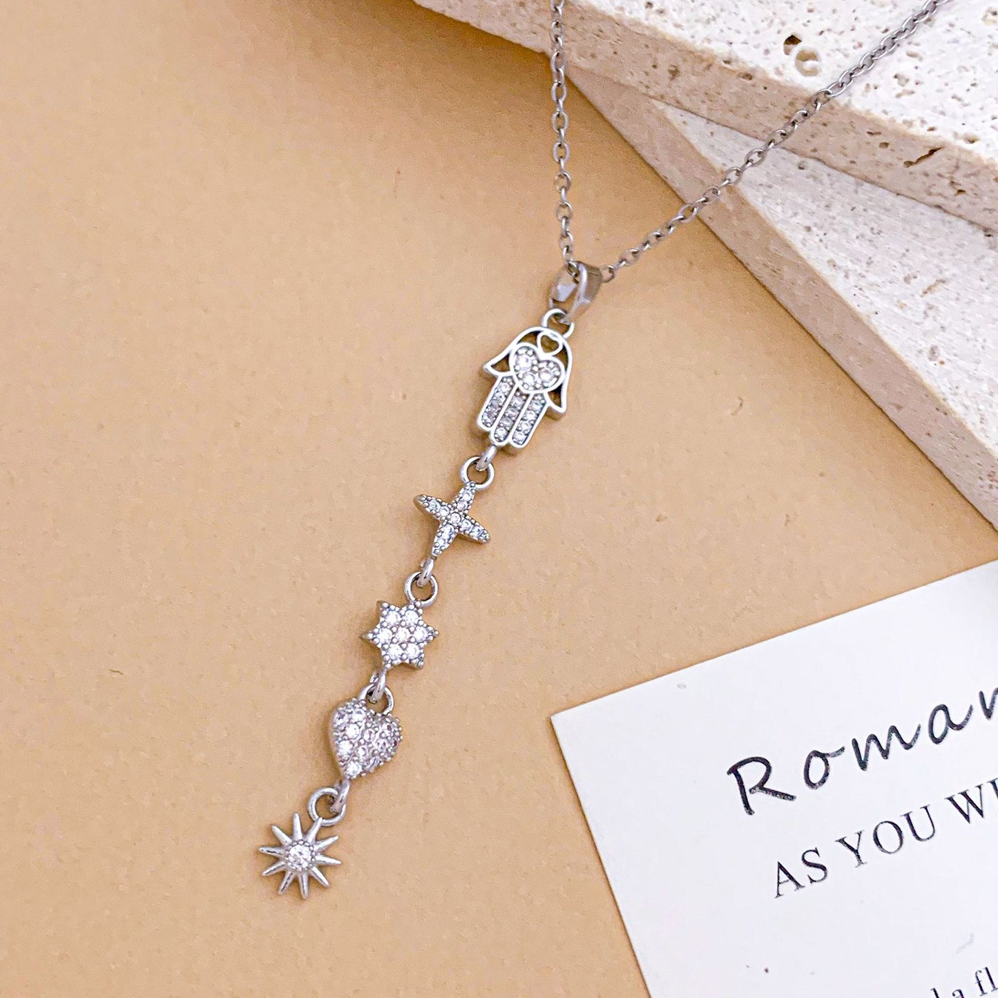 Combination Design Titanium Steel Niche Temperament Korean Style Clavicle Necklaces