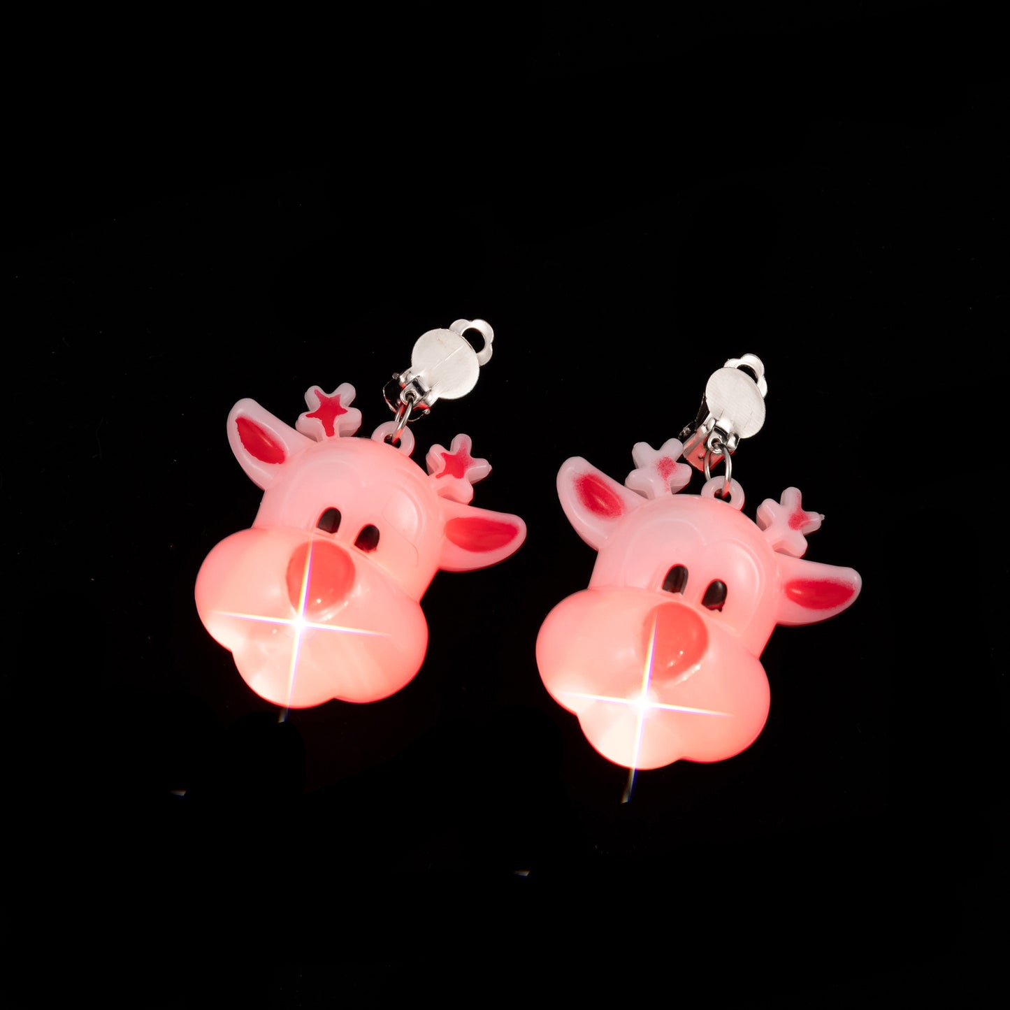 Classic Christmas Night Light Snowflake Glowing Earrings