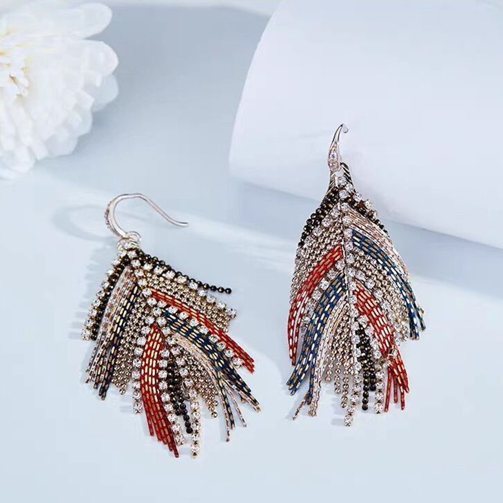 Style Colorful Bohemian Ethnic Elegant High-grade Tassel Tide Earrings