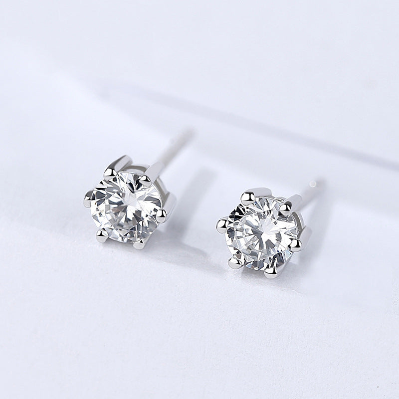Zirconium Small Ear Female Design Bone Simple Elegant Stud Earrings