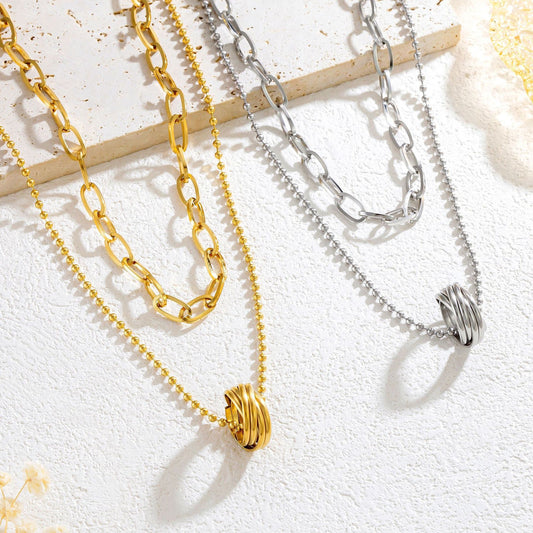 Women's Design Double Layer Elegant Cold Wind Clavicle Chain Necklaces