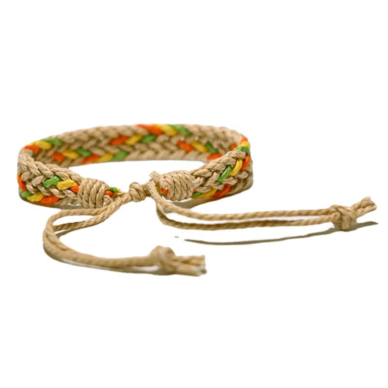 Vintage Ethnic Style Woven Rainbow Lucky Friendship Carrying Bracelet