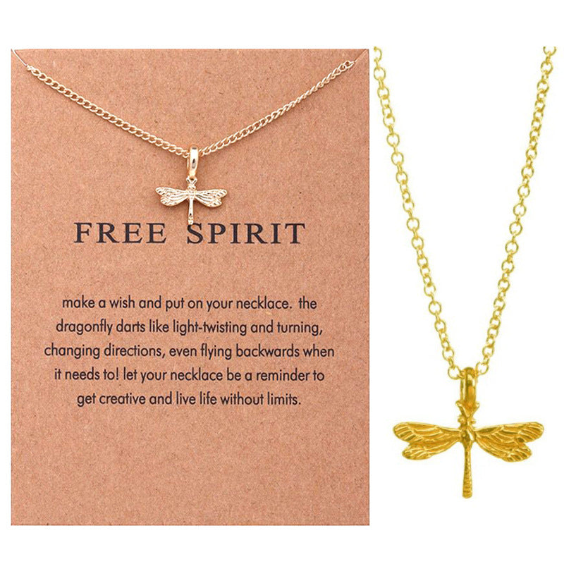Attractive Dragonfly Animal Card Clavicle Chain Necklaces