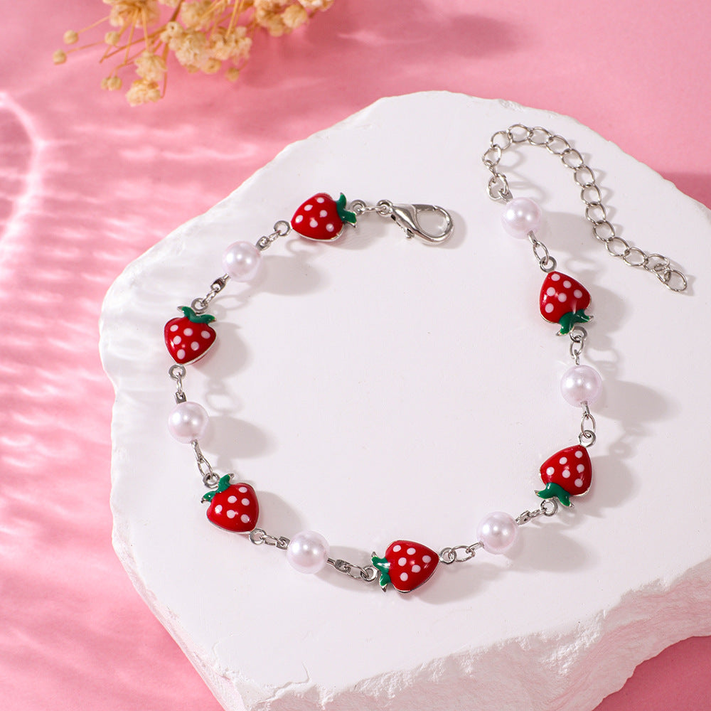 Women's Cute Fashion Strawberry Design High-grade Anklets