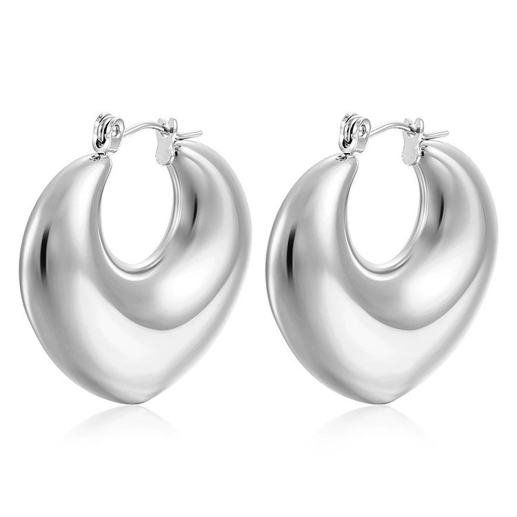 Titanium Steel Hollow Furnace Real Gold Stainless Multiple Glossy Earrings