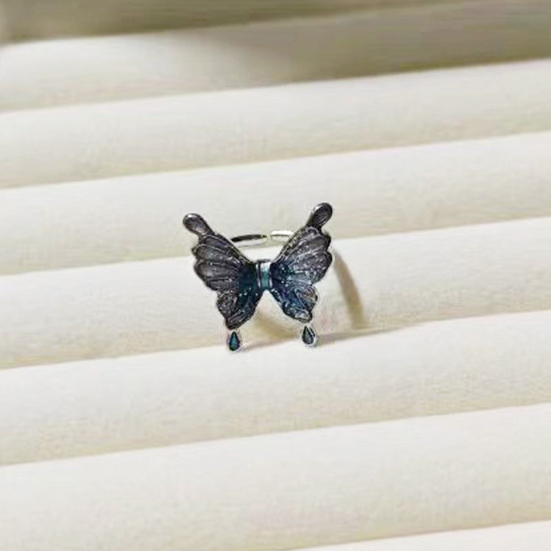 Women's Drip Glazed Three-dimensional Butterfly Opening High-grade Ring
