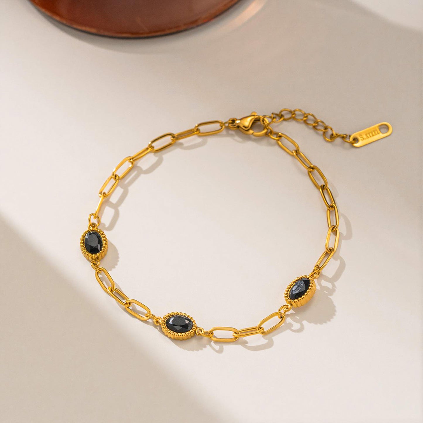 Commodity Titanium Steel Female Light Luxury Simplicity Gold Plated Bracelet