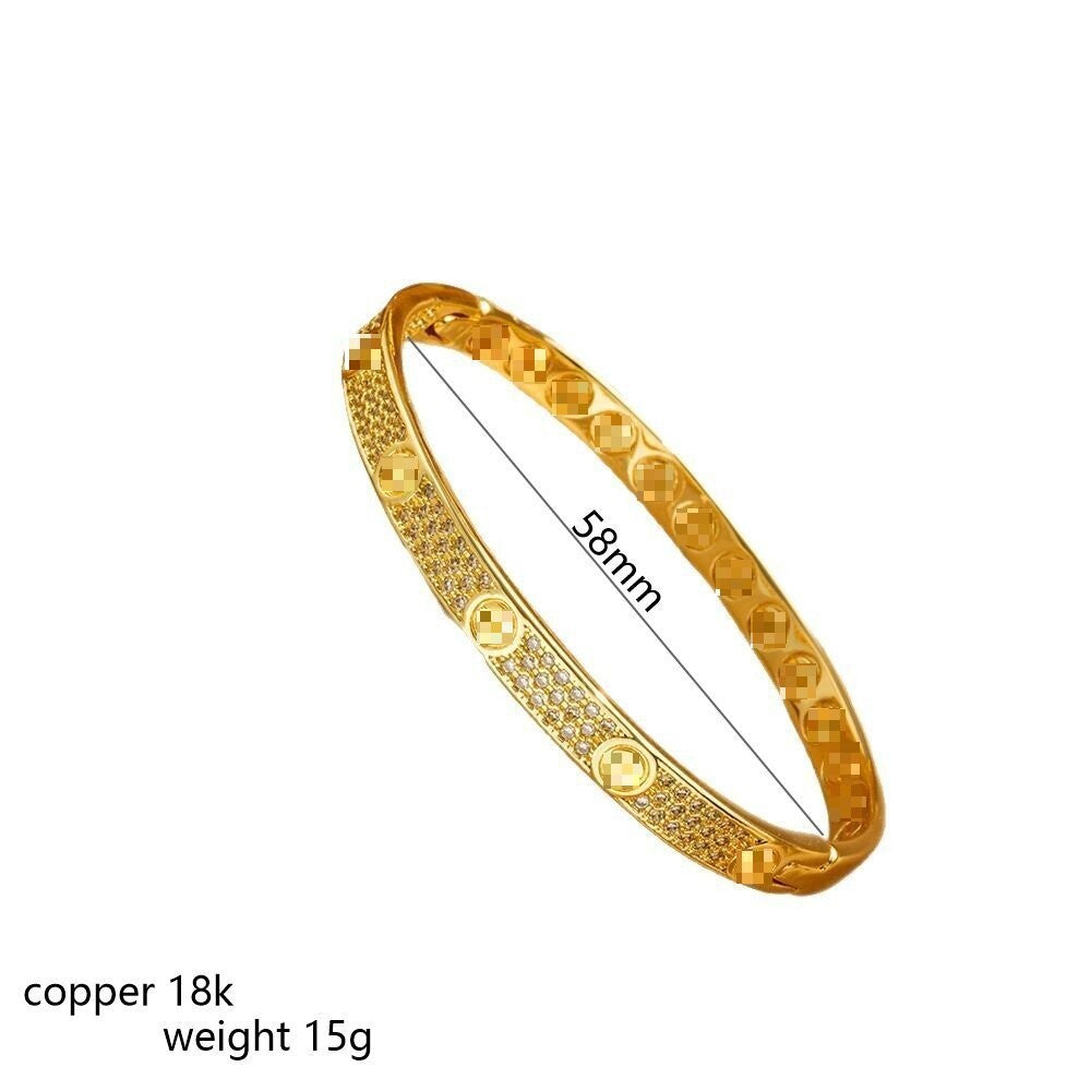 Women's Three-row Drill Starry Open-ended High Sense Affordable Luxury Bracelets