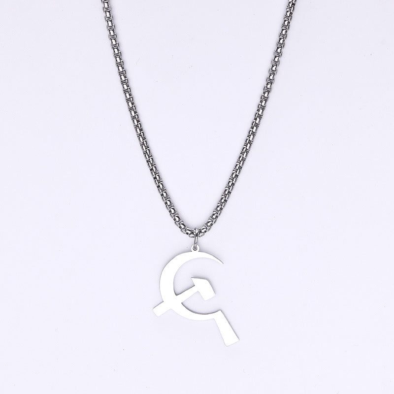 Women's & Men's Steel National Fashion Sickle Hammer Hip Hop Cool Does Not Pendants