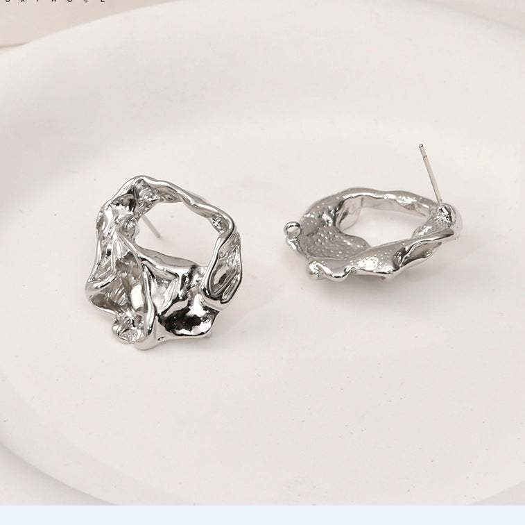 Women's Simple Irregular Metallic Affordable Luxury Fashion Niche Rings