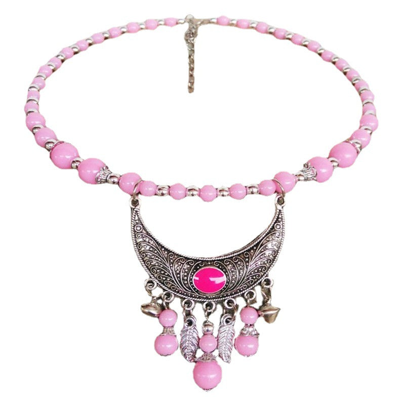Colorful Beads Choker Sweater Chain Collarbone Collar