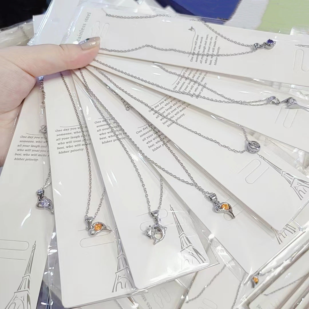 Style Sweet Fashion Personality Titanium Steel Mixed Necklaces