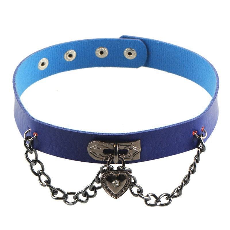 Dark Punk Love Leather Necklet Neckband Popular Style Collar