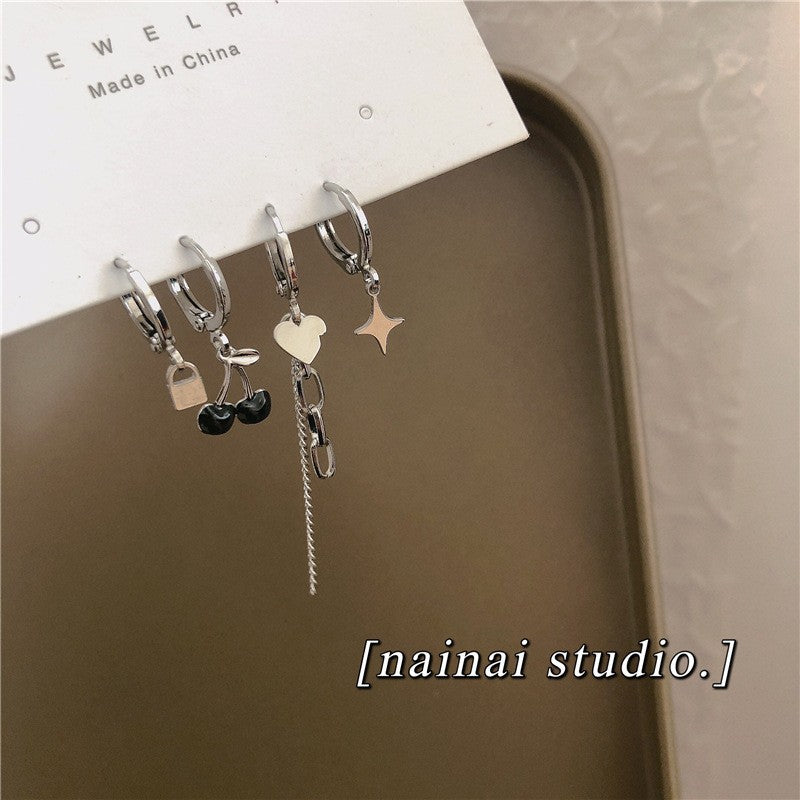 Heart Ear Clip Sweet Cool Hot Trendy Stud Earrings