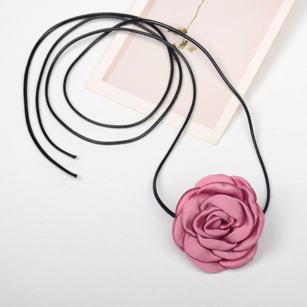 Camellia Rose Flower Sweet Three-dimensional Waist Necklaces