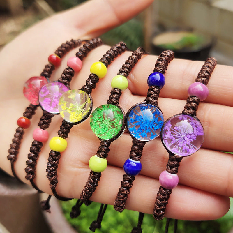 Flower Starry Sky Eternal Crystal Glass Bracelet