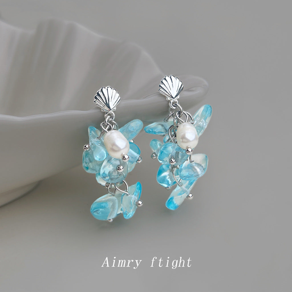 Style Glass Crystal Freshwater Pearl Handmade Earrings