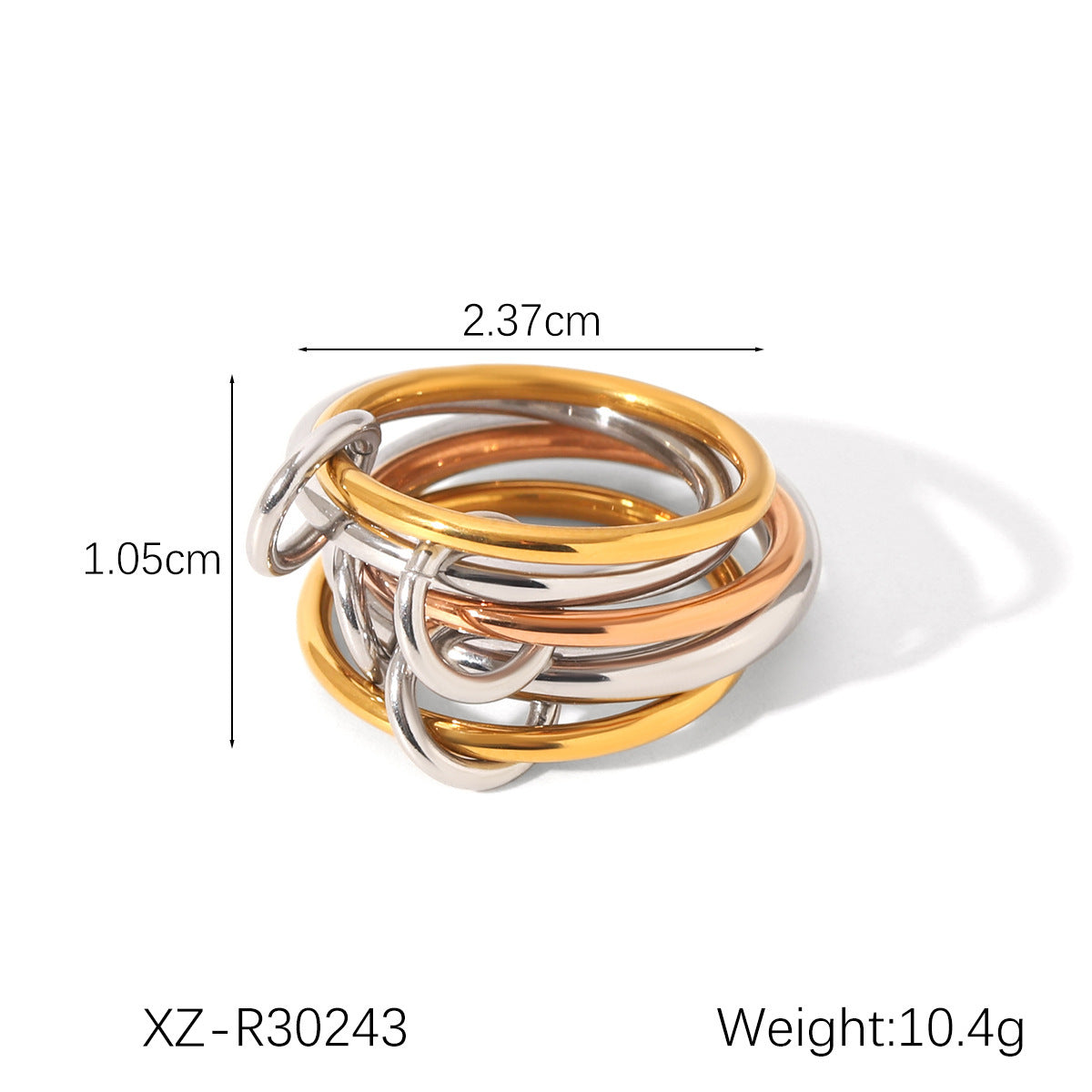 Twin Simple Titanium Steel No Fading Light Luxury High-grade Stainless Ring