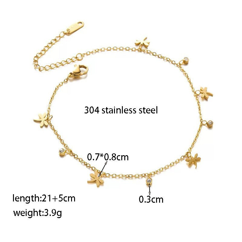 Women's Steel High-grade Gold Does Not Fade Anklets
