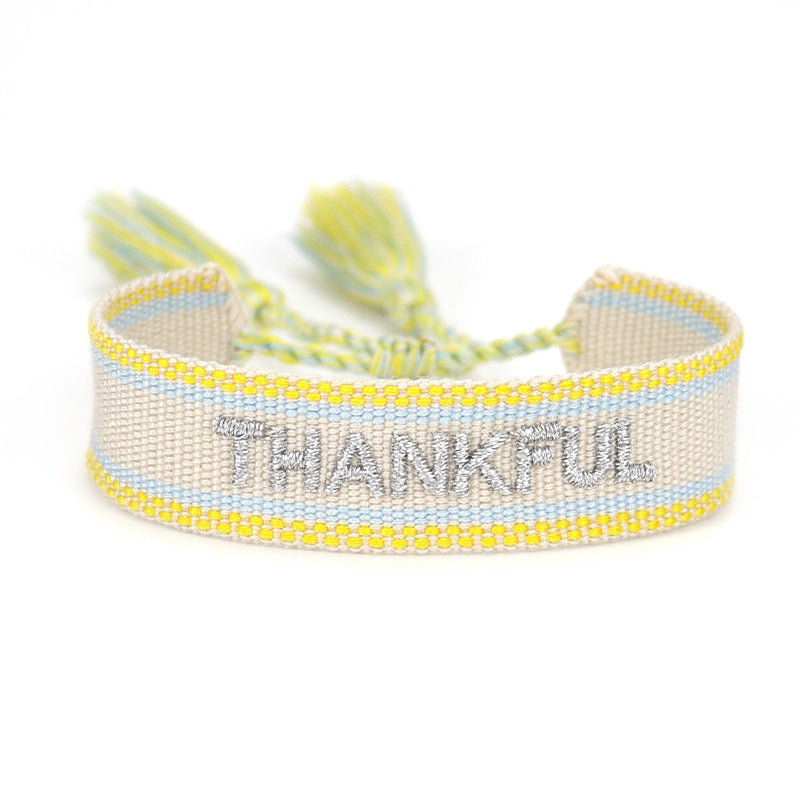 Women's Letter Carrying Strap Hand-woven Tassel Can Bracelets