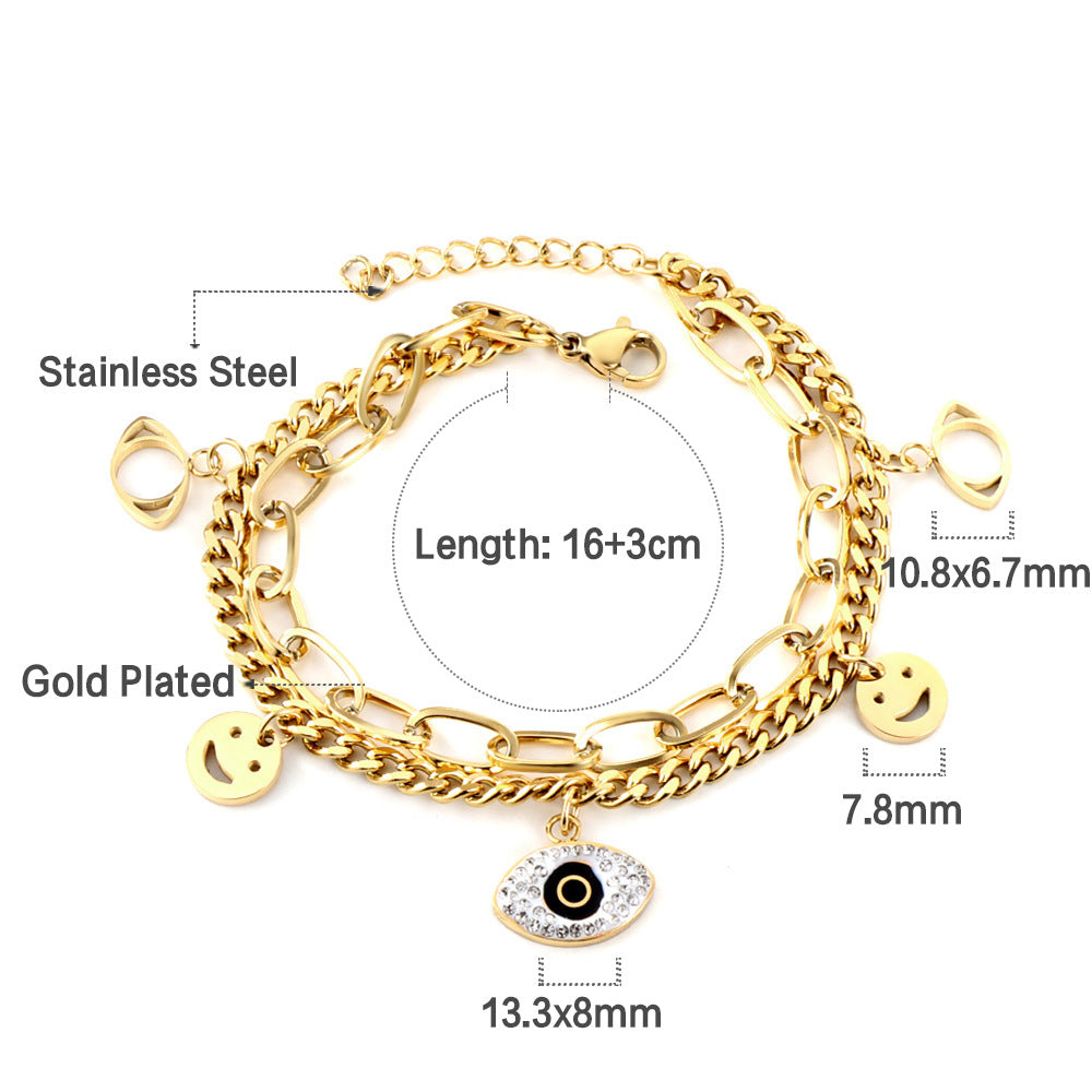 Women's Devil's Eye Niche Fashion Electroplated Metal Hand Bracelets