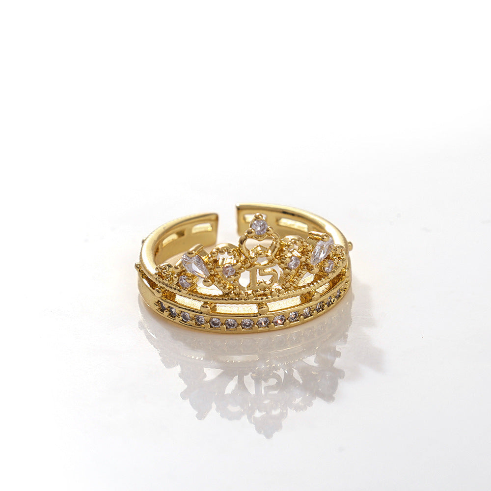 Diamond Open Light Luxury Minority Design Ring