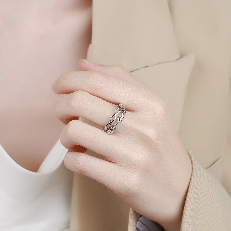 Micro Beads Spinning Female Creative Anxiety Ring
